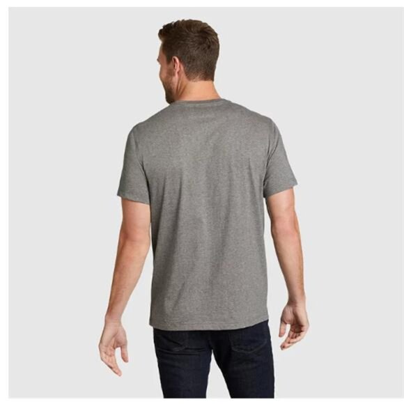 Eddie Bauer Heather Grey Legend Wash Short-Sleeve Classic T-Shirt Men's (S & M) - Picture 2 of 6